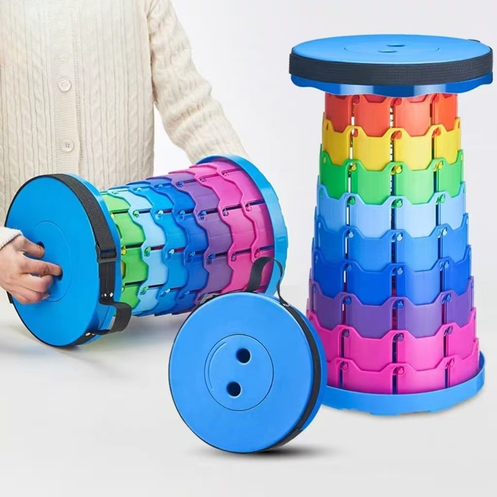 Outdoor Adventurer - Rainbow Telescopic Camping Stool Portable Thickened