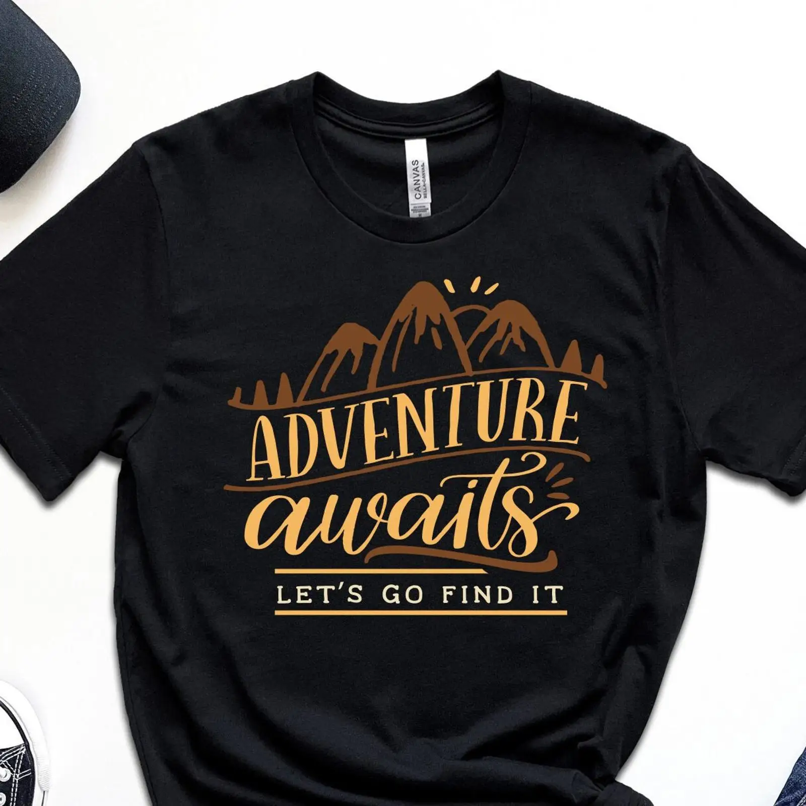 Outdoor Adventure Vacations For Families - Adventure Awaits Mountain T Shirt Hiking
