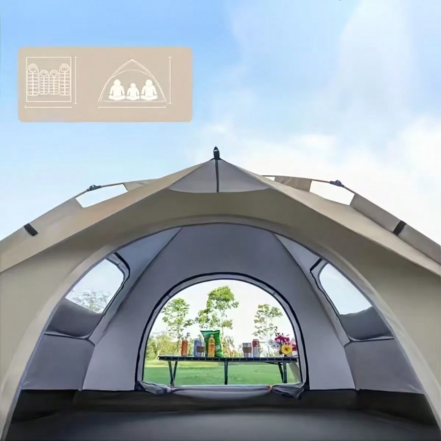 Outdoor Adventure Vacations For Families - Automatic Pop-Up Camping Tent, Windproof, Sunproof,