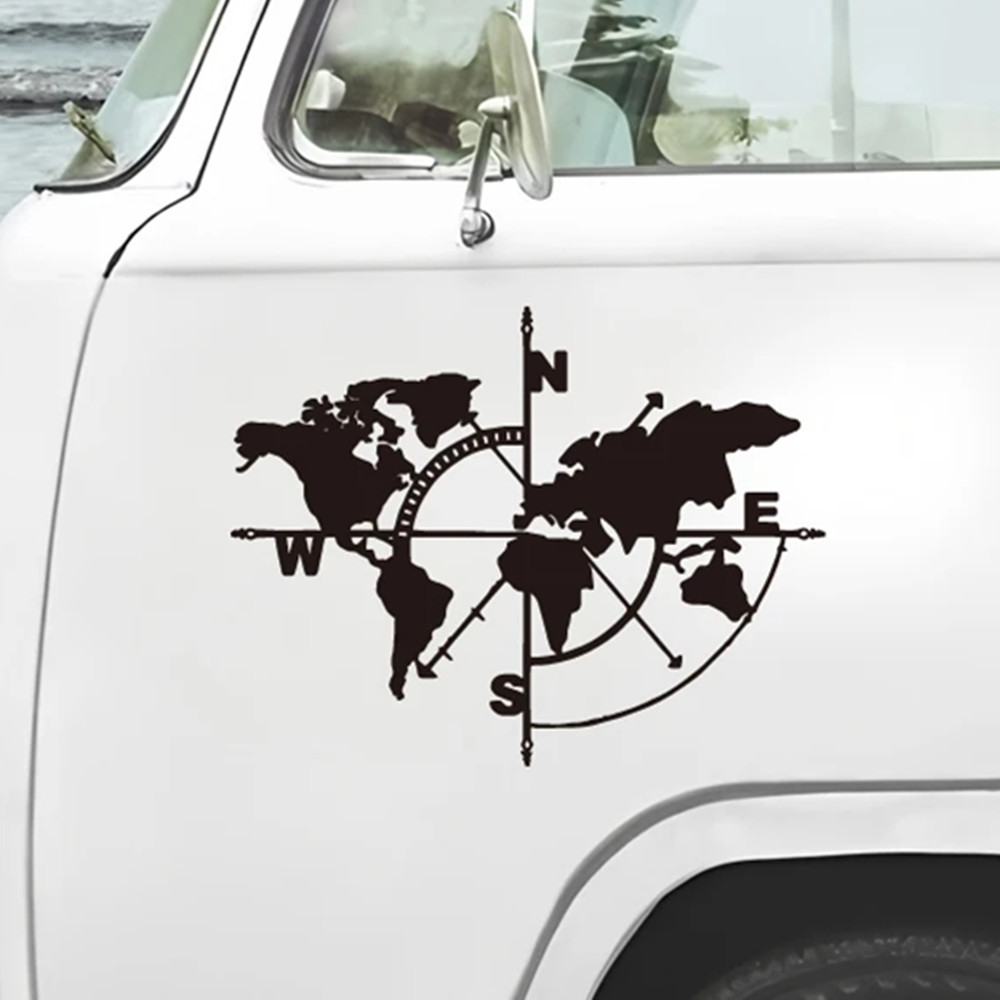Compass World Map Vinyl Decal, - огляд і ціна Outdoor Adventure Jeep