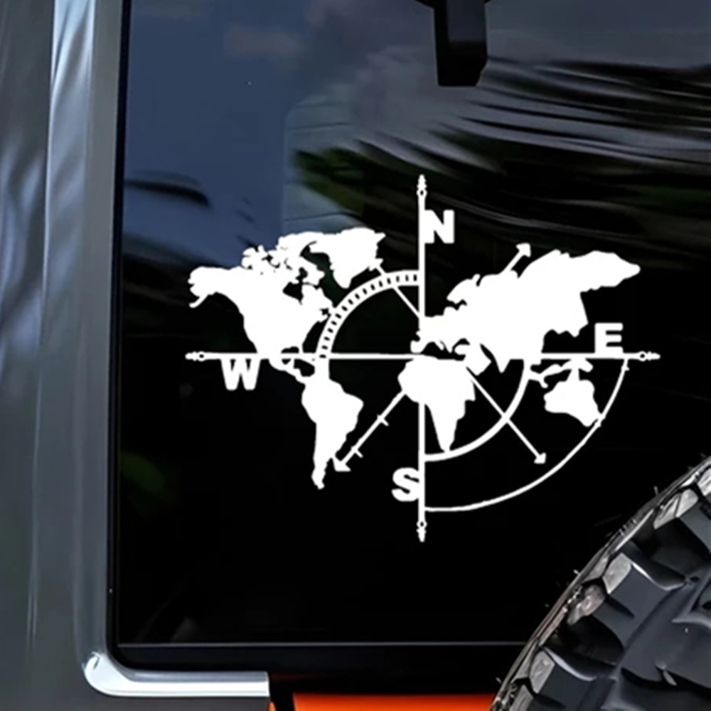 Compass World Map Vinyl Decal, - огляд і ціна Outdoor Adventure Jeep